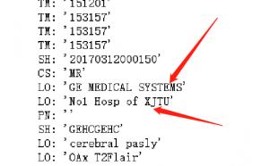  The information of the MRI image 